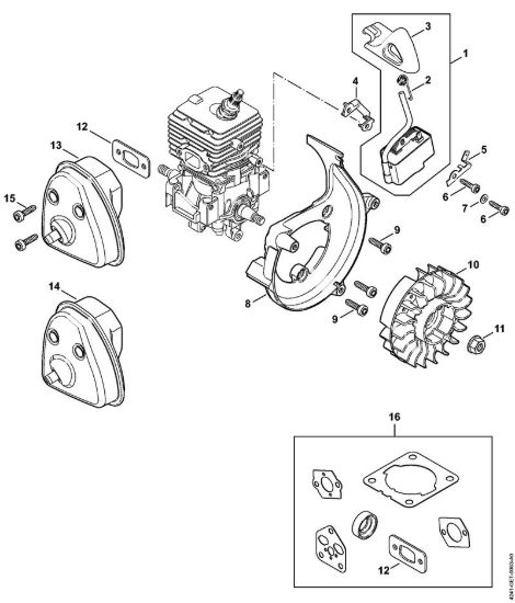 Impianto di accesione, silenziatore BG 86, BG 86 C-E Soffiatori (BG, BR) BG 86 C-E della marca STIHL
