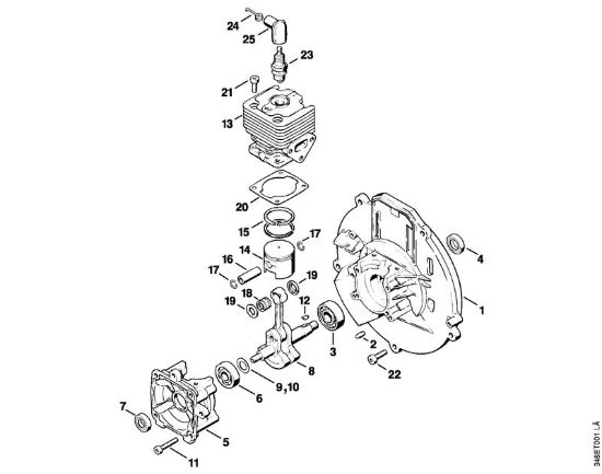 Carter albero a gomito, cilindro Soffiatori (BG, BR) BR 106 della marca STIHL