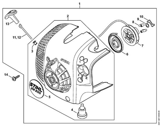 Dispositivo di avviamento Soffiatori (BG, BR) BR 200 della marca STIHL
