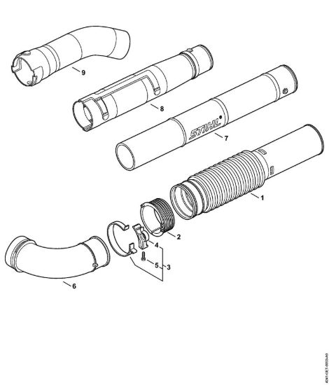 Tubo a soffietto, Tubo soffiatore Soffiatori (BG, BR) BR 200 della marca STIHL