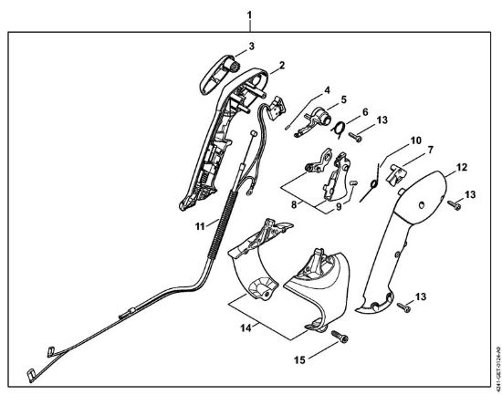 Impugnatura di comando Soffiatori (BG, BR) BR 200-D della marca STIHL