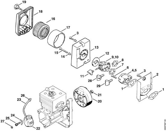 Filtro aria, impianto di accensione Soffiatori (BG, BR) BR 320 della marca STIHL
