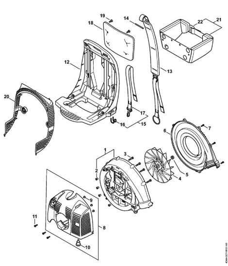 Carter soffiatore, cappottatura, dorsale Soffiatori (BG, BR) BR 350 della marca STIHL