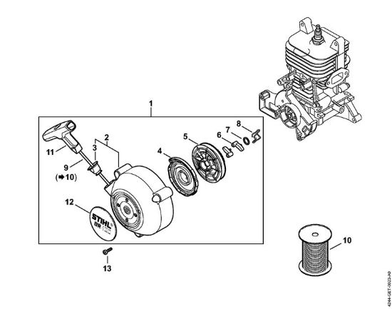 Dispositivo di avviamento Soffiatori (BG, BR) BR 350 della marca STIHL