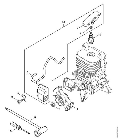 Impianto di accesione Soffiatori (BG, BR) BR 350 della marca STIHL