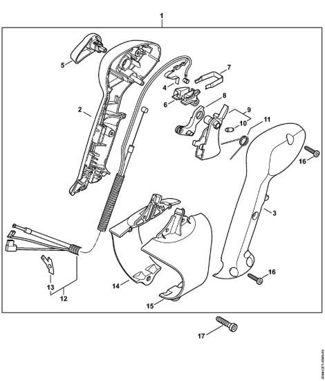 Impugnatura di comando Soffiatori (BG, BR) BR 350 della marca STIHL