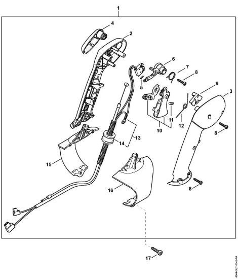 Impugnatura di comando con scarica elettrostatica Soffiatori (BG, BR) BR 350 della marca STIHL