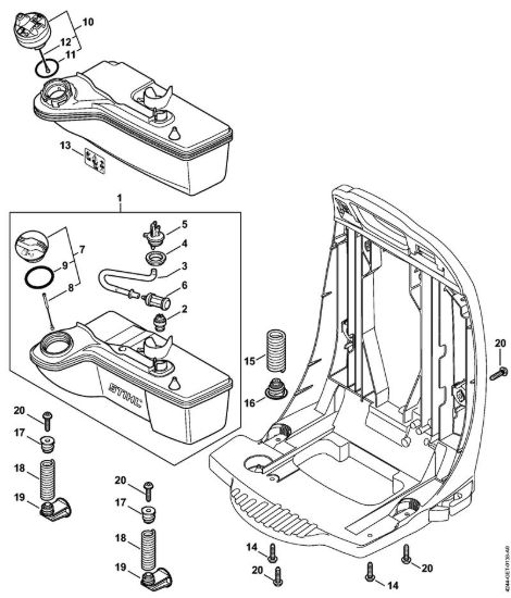 Serbatoio carburante, Sistema AV Soffiatori (BG, BR) BR 350 della marca STIHL