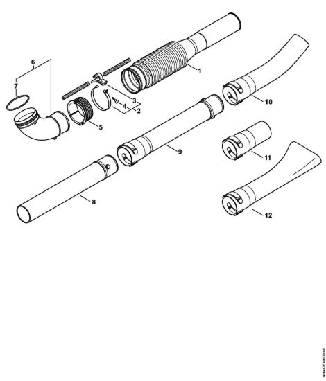Tubo a soffietto, Tubo soffiatore Soffiatori (BG, BR) BR 350 della marca STIHL