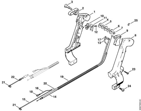 Impugnatura di comando Soffiatori (BG, BR) BR 400 della marca STIHL