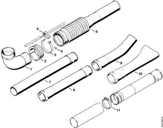 Tubo a soffietto, Tubo soffiatore Soffiatori (BG, BR) BR 400 della marca STIHL