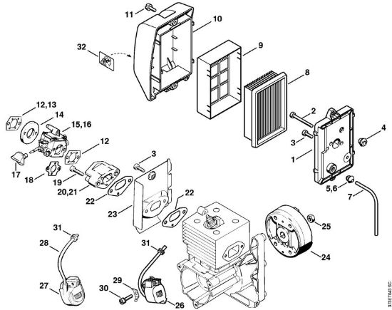 Filtro aria, impianto di accensione Soffiatori (BG, BR) BR 420 C della marca STIHL
