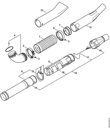 Tubo a soffietto, Tubo soffiatore Soffiatori (BG, BR) BR 430 della marca STIHL