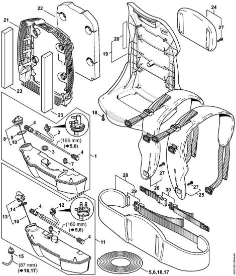 Serbatoio carburante, dorsale Soffiatori (BG, BR) BR 500 della marca STIHL