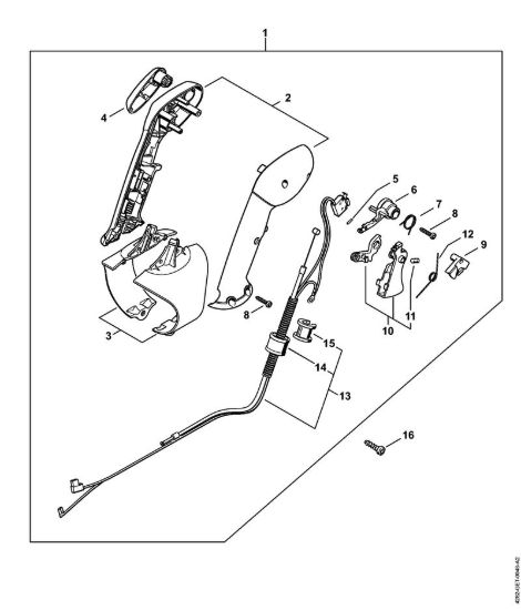 Impugnatura di comando Soffiatori (BG, BR) BR 550 della marca STIHL