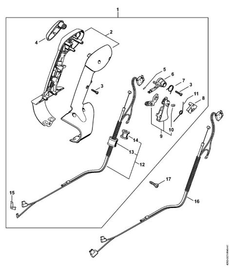 Impugnatura di comando Soffiatori (BG, BR) BR 550 della marca STIHL