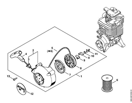 Dispositivo di avviamento Soffiatori (BG, BR) BR 600 della marca STIHL