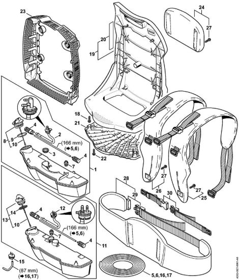 Serbatoio carburante, dorsale Soffiatori (BG, BR) BR 600 della marca STIHL