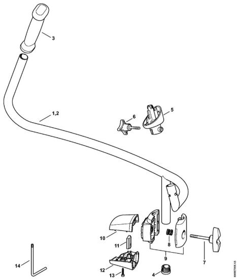 Impugnatura a manubrio Soffiatori (BG, BR) BR 800 C-E della marca STIHL