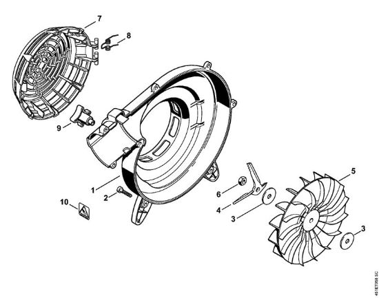 Carter soffiatore esterno, ventola Trituratori ad aspirazione (SH) SH 55 della marca STIHL