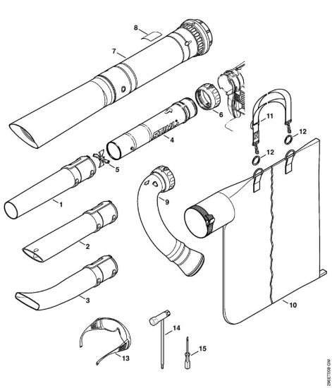 Ugello, dispositivo di aspirazione Trituratori ad aspirazione (SH) SH 56 C-E D della marca STIHL