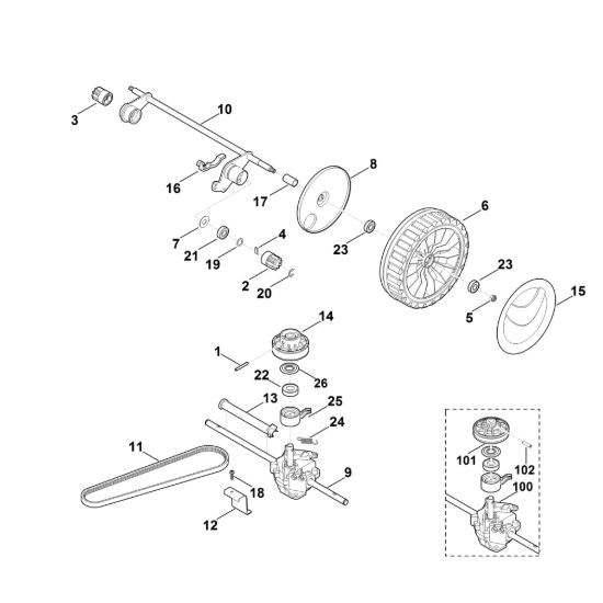 Picture of E - Asse posteriore, cambio RM 545.0 VE