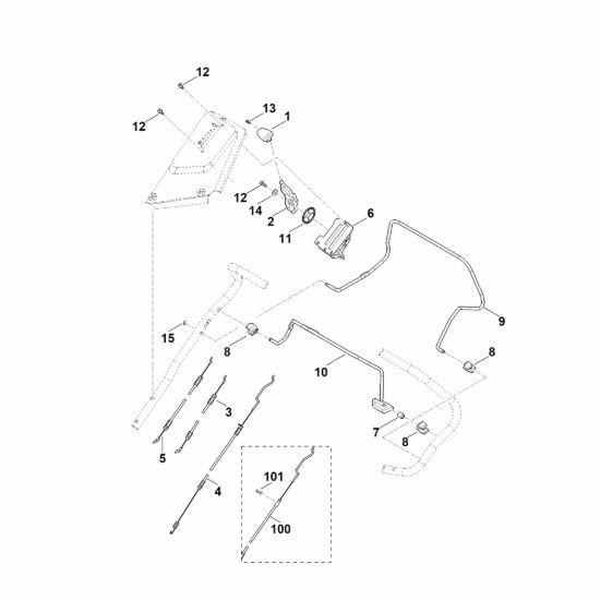 Picture of A - Parte superiore manubrio RM 655.0 V