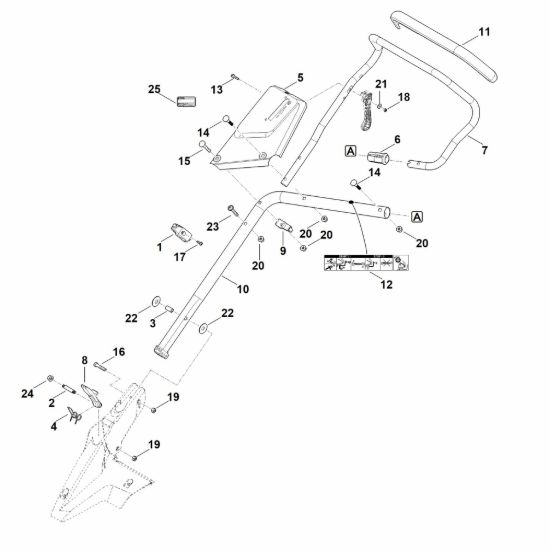 Picture of B - Parte inferiore manubrio RM 655.1 RS