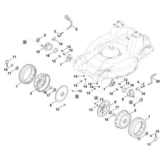 Picture of D - Regolazione altezza anteriore, ruota anteriore RM 756.0 GC
