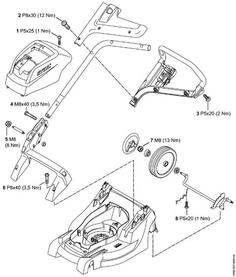 Coppie di serraggio Tosaerba a batteria (RMA) RMA 410 C della marca STIHL