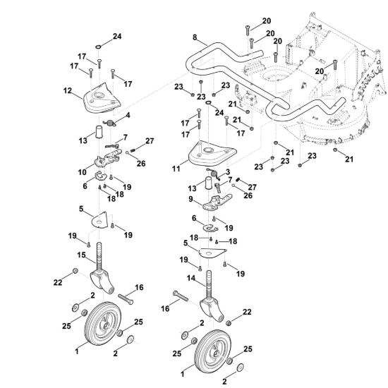 Picture of D - Regolazione altezza anteriore, ruota anteriore RMA 765.0 V
