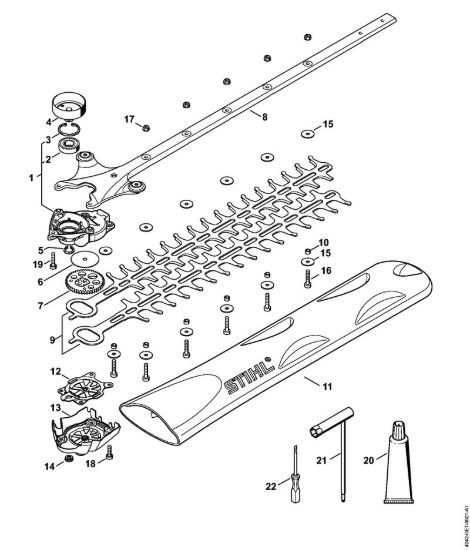 Riduttore, Dispositivo di taglio 450 mm Tagliasiepi (HS) HS 46 della marca STIHL