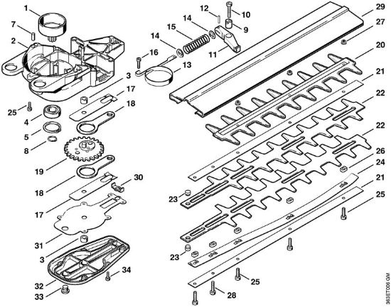 Scatola riduttore, dispositivo di taglio 420 mm Tagliasiepi (HS) HS 72 della marca STIHL