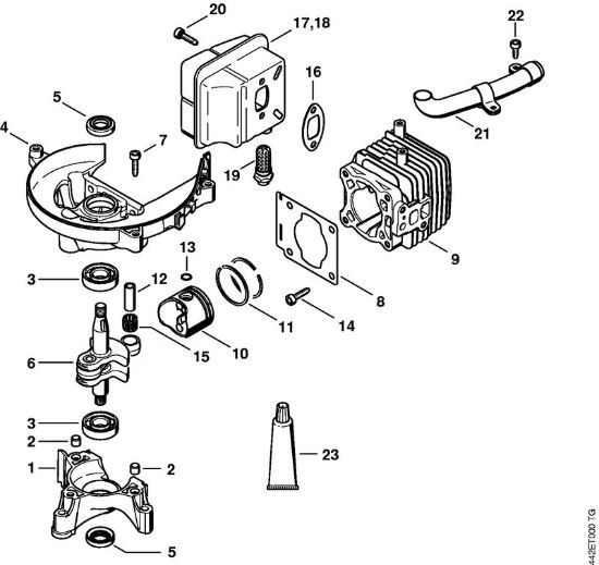 Carter albero a gomito, cilindro Tagliasiepi (HS) HS 81 T della marca STIHL