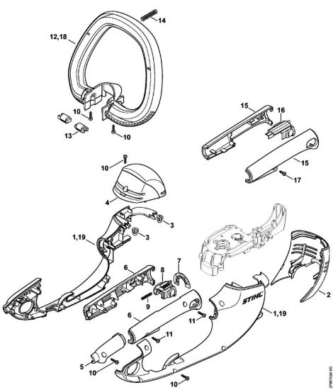 Carcassa motore Tagliasiepi elettriche (HSE) HSE 61 della marca STIHL