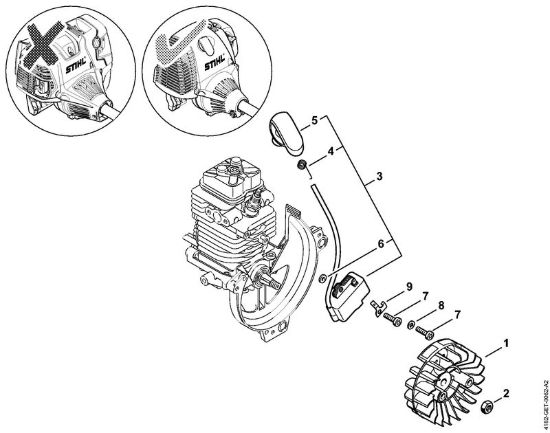 Impianto di accesione    5 08 571 577 Sramatori telescopici (HT) HT 131 della marca STIHL