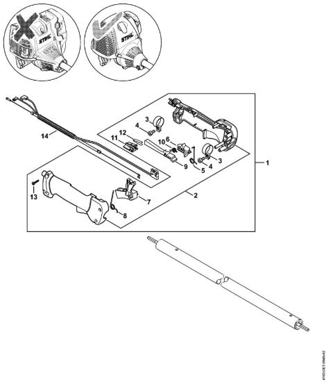 Impugnatura    5 08 571 577 Sramatori telescopici (HT) HT 131 della marca STIHL