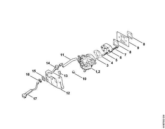 Carburatore, adapter Troncatrici (TS) TS 360 della marca STIHL