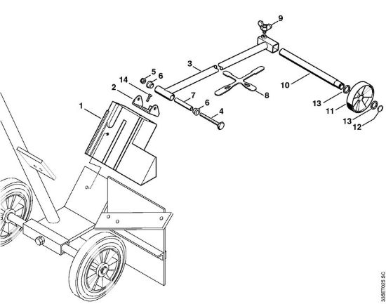 Carrello, gruppo indicatore direz. di taglio Troncatrici (TS) TS 360 della marca STIHL