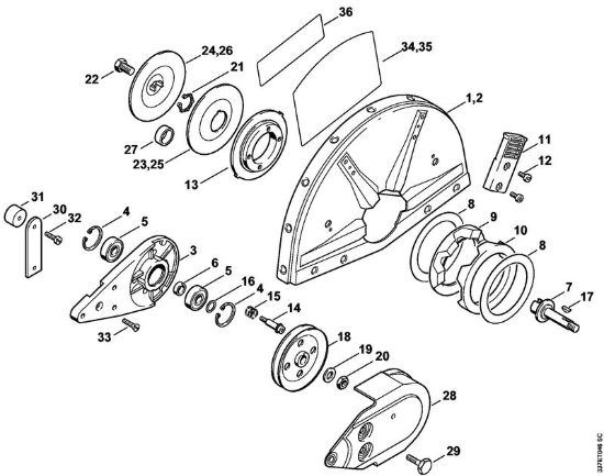 Supporto con riparo Troncatrici (TS) TS 460 della marca STIHL