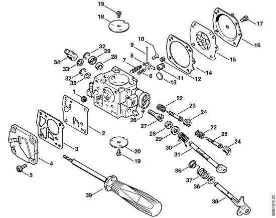 Carburatore HS-280, HS-281 Troncatrici (TS) TS 510 della marca STIHL
