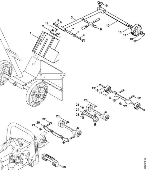 gruppo indicatore direz. di taglio, Gruppo di applicazione rotelle Troncatrici (TS) TS 510 della marca STIHL