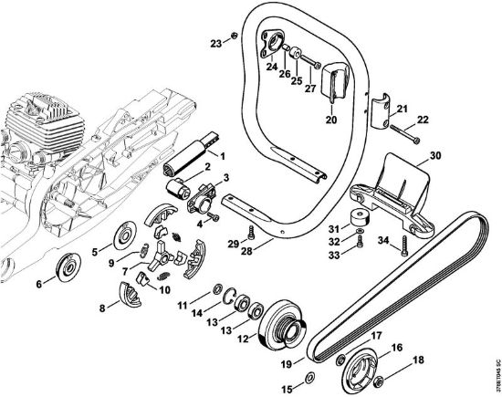 Tenditore, Frizione Troncatrici (TS) TS 700-Z della marca STIHL