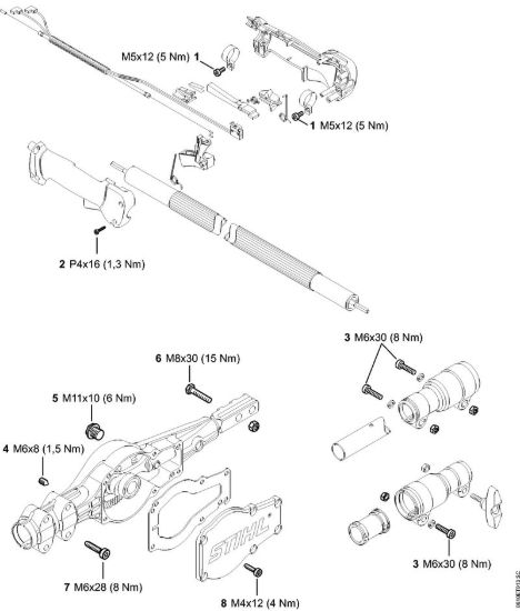 Coppie di serraggio Apparecchi speciali (PC, SP, MC) PC 75 della marca STIHL