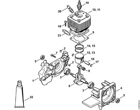 Carter albero a gomito, cilindro Apparecchi speciali (PC, SP, MC) SP 450 della marca STIHL