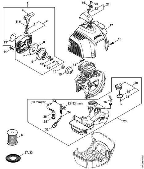 Dispositivo di avviamento, serbatoio carburante Apparecchi speciali (PC, SP, MC) SP 452 della marca STIHL