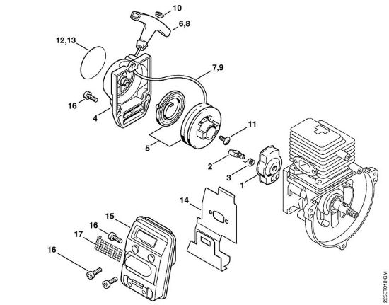 Dispositivo avviamento, silenziatore Apparecchi speciali (PC, SP, MC) SP 85 della marca STIHL