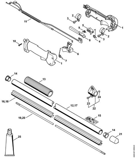 Impugnatura di comando, Stelo SP 90 Apparecchi speciali (PC, SP, MC) SP 90 della marca STIHL