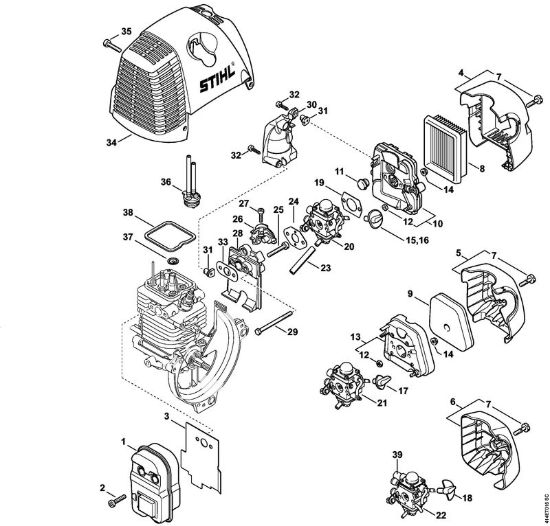 Silenziatore, filtro aria Apparecchi speciali (PC, SP, MC) SP 90 della marca STIHL