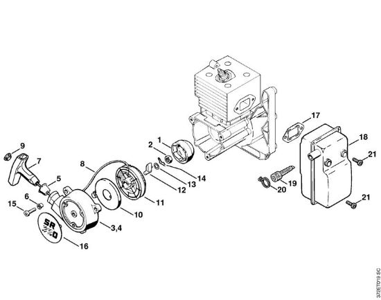 Dispositivo avviamento, silenziatore Atomizzatori (SR) SR 420 della marca STIHL